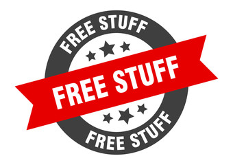 Fototapeta premium free stuff sign. free stuff round ribbon sticker. free stuff tag
