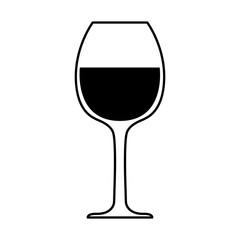wine glass on white background