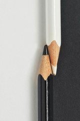 Black and White Crayons on the same paper