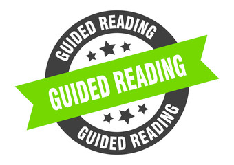 guided reading sign. guided reading round ribbon sticker. guided reading tag