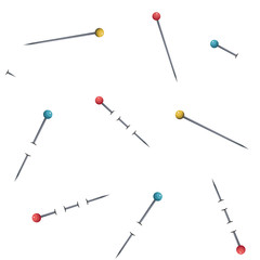 Sewing pins vector seamless pattern for wrapping paper, fabric, textile.