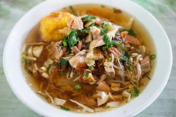 chicken soup with noodles and vegetables