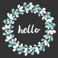 Hand drawn vector decorative frame in form of wreath