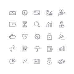  Line icons set. Banking pack. Vector batch