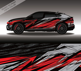 Car wrap decal design vector, custom livery race rally car vehicle sticker and tinting.