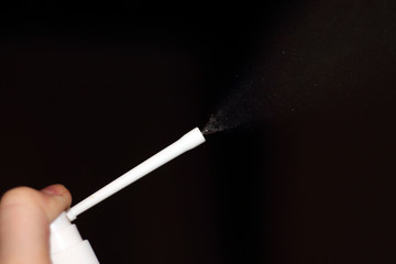 Spray of a medicinal spray close-up