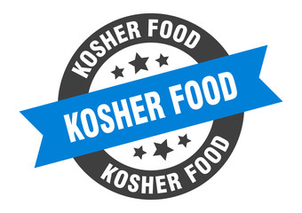 Fototapeta premium kosher food sign. kosher food round ribbon sticker. kosher food tag