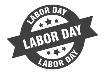 labor day sign. labor day round ribbon sticker. labor day tag