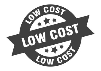 Fototapeta premium low cost sign. low cost round ribbon sticker. low cost tag