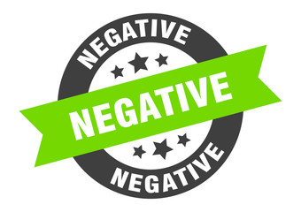 Obraz premium negative sign. negative round ribbon sticker. negative tag