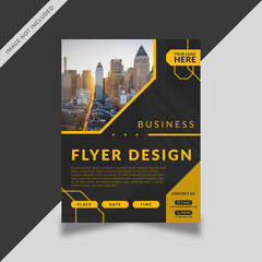Business flyer template octagonal theme
