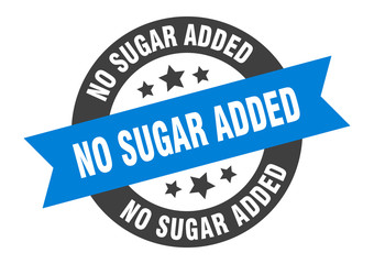 no sugar added sign. no sugar added round ribbon sticker. no sugar added tag