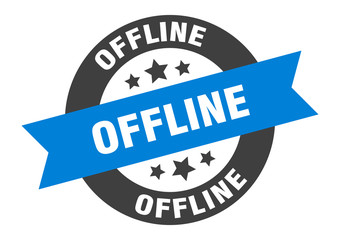 offline sign. offline round ribbon sticker. offline tag