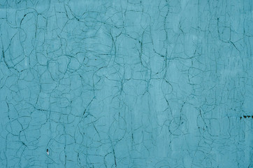 Cracked blue painted metal texture backgraund