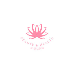Spa salon. Logo template. Pink lotus