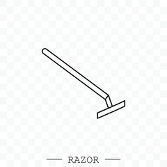 razor vector line, linear icon. Shaving men razor icon. Simple illustration of man razor vector icon for web design isolated