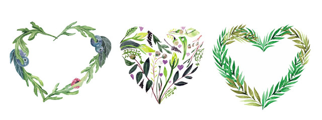 Repeated Watercolor hearts in romantic style. Pattern for valentine's. Can be used on packaging paper,