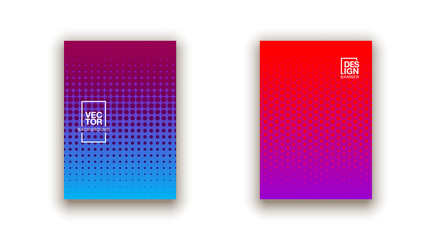 set of 2 Social media duotone gradient background. Social network stories soft colorful theme pack. Rainbow graphic display, wallpaper. vibrant mobile app design set Blending bright duo color template