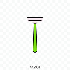 razor vector icon. Shaving men razor icon. Simple illustration of man razor vector icon for web design isolated color