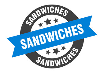 sandwiches sign. sandwiches round ribbon sticker. sandwiches tag