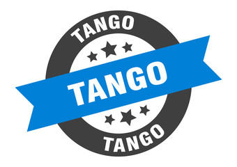 tango sign. tango round ribbon sticker. tango tag
