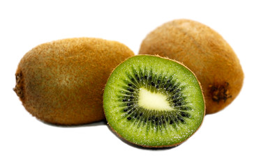 Obraz premium Natural juicy kiwi. Sweet and sour half of an exotic fruit of green color.