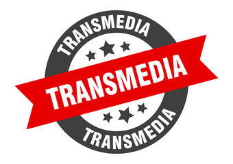 Fototapeta premium transmedia sign. transmedia round ribbon sticker. transmedia tag