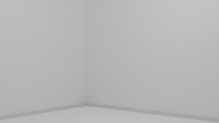 corner of a white room a an angle