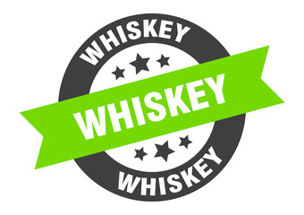 whiskey sign. whiskey round ribbon sticker. whiskey tag