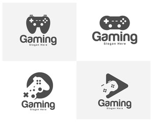 Set of Game logo template vector. Joystick design Icon. Stylized joystick buttons. Creative design. Illustration © shuttersport