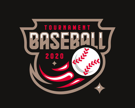 Baseball logo design, emblem tournament template editable for your design.