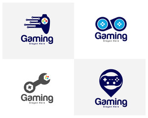 Set of Game logo template vector. Joystick design Icon. Stylized joystick buttons. Creative design. Illustration © shuttersport