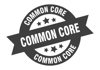 common core sign. common core round ribbon sticker. common core tag