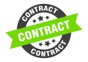 contract sign. contract round ribbon sticker. contract tag