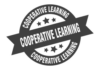 cooperative learning sign. cooperative learning round ribbon sticker. cooperative learning tag
