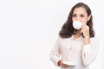 The girl and her favorite coffee