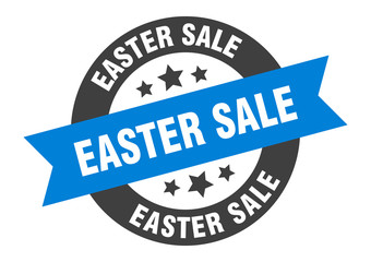 easter sale sign. easter sale round ribbon sticker. easter sale tag