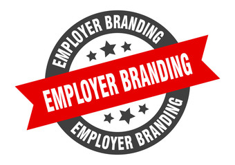 employer branding sign. employer branding round ribbon sticker. employer branding tag