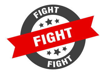 fight sign. fight round ribbon sticker. fight tag