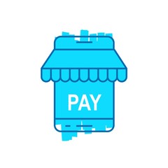 Online payment with smartphone. Vector icon on a white background.
