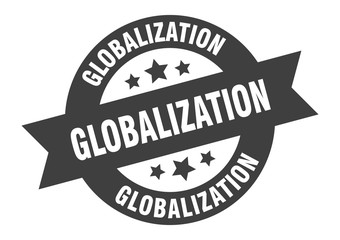 globalization sign. globalization round ribbon sticker. globalization tag