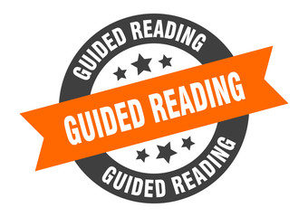 Fototapeta premium guided reading sign. guided reading round ribbon sticker. guided reading tag