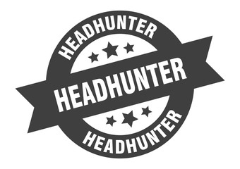 Fototapeta premium headhunter sign. headhunter round ribbon sticker. headhunter tag
