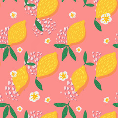 Lemon pattern seamless background