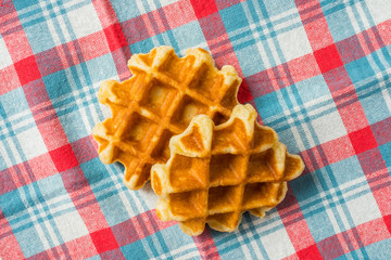 ワッフル Waffles of Dutch, French and Belgian foods