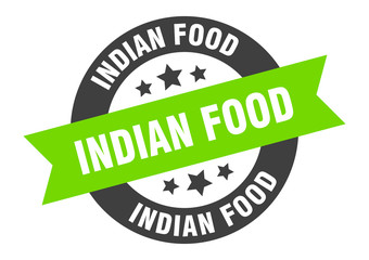 indian food sign. indian food round ribbon sticker. indian food tag