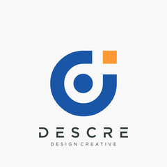 abstract letter D DI logo design with human concept. The logo can be used for business consulting and financial companies.- vector