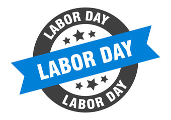 labor day sign. labor day round ribbon sticker. labor day tag