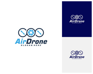Drone logo design template. Photography drone icon vector. Creative design. Illustration