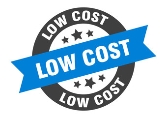 Fototapeta premium low cost sign. low cost round ribbon sticker. low cost tag